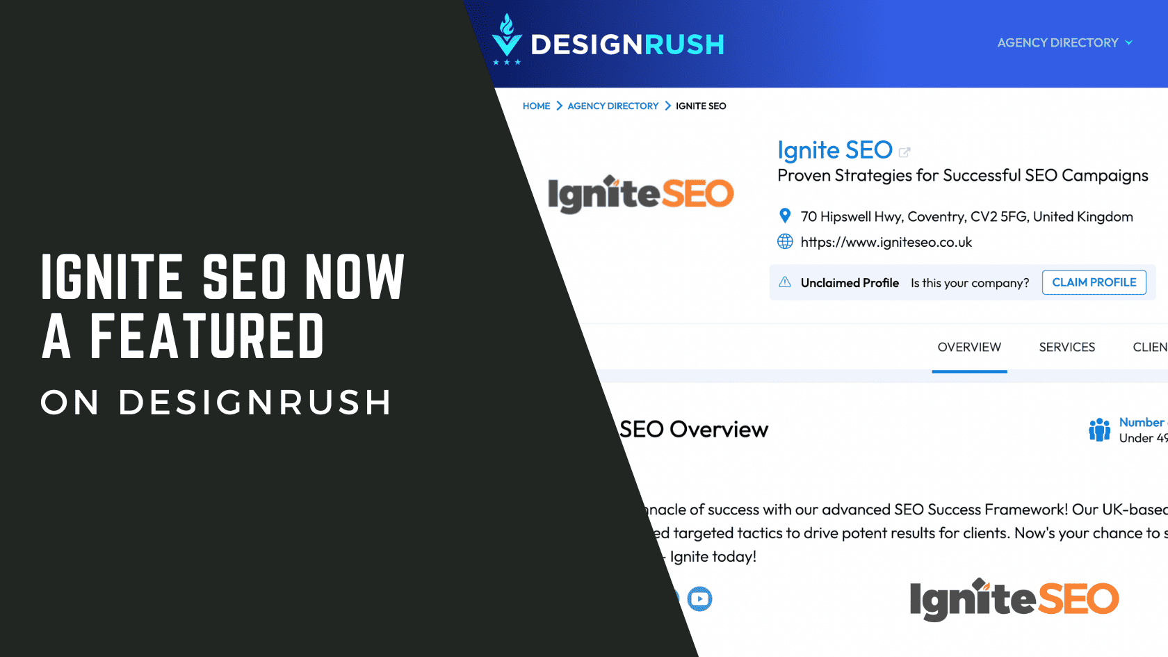 Ignite SEO Now a Featured Agency on DesignRush